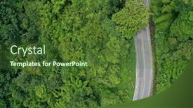  Presentation with route - Amazing presentation design having road-winding-through-forest backdrop and a tawny brown colored foreground