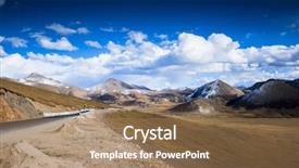  Presentation with tibet - Colorful slides enhanced with road winding through mountain in tibet china backdrop and a coral colored foreground