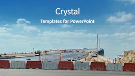  Presentation with bridge construction - PPT theme featuring little green bee-eaters merops background and a gray colored foreground