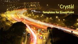  Presentation with traffic road - PPT theme having road with car traffic background and a wine colored foreground