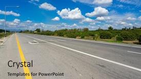  Presentation with cloud - Slide deck featuring roadway - road with cloud background and a light gray colored foreground
