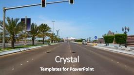  Presentation with light hanging - Beautiful PPT layouts featuring road with hanging traffic lights backdrop and a gray colored foreground