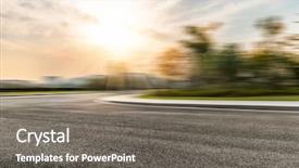  Presentation with empty road motion blur - Theme with road with motion blur background background and a gray colored foreground