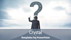  Presentation with question - Colorful presentation theme enhanced with gps maze - business person lokking at road backdrop and a  colored foreground