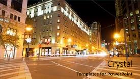  Presentation with san francisco chinatown - Amazing PPT theme having road with tramway in san backdrop and a gold colored foreground