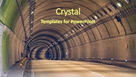  Presentation with tunnel - Audience pleasing slide deck consisting of road with two lane highway backdrop and a tawny brown colored foreground