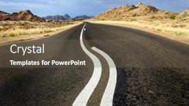  Presentation with road - Theme featuring road-wobble-in-a-desert background and a tawny brown colored foreground