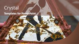  Presentation with obsolete - Presentation featuring road-work-warning-sign-old background and a tawny brown colored foreground