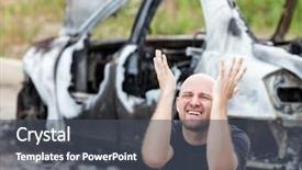  Presentation with road accident - Amazing slide set having road wreck accident or arson backdrop and a dark gray colored foreground