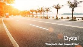  Presentation with road - Presentation design consisting of road background and a violet colored foreground