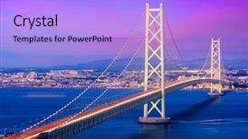  Presentation with bridge - Presentation design consisting of roadbridge - akashi kaikyo bridge spanning background and a light blue colored foreground