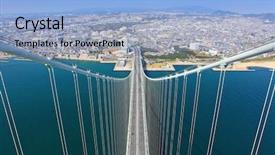  Presentation with top view of soybean - PPT layouts enhanced with roadbridge - akashi kaikyo bridge view background and a light blue colored foreground