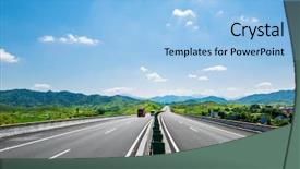  Presentation with freeway - Presentation design featuring roadbridge - clean freeway go background and a light blue colored foreground