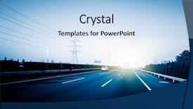  Presentation with freeway - Cool new PPT theme with roadbridge - clean freeway with modern bridge backdrop and a light blue colored foreground