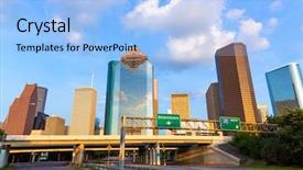  Presentation with west - Audience pleasing presentation theme consisting of roadbridge - huston skyline downtown from west backdrop and a  colored foreground