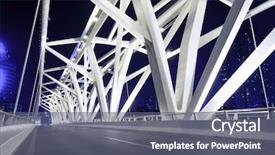  Presentation with road - Presentation design having roadbridge - modern bridge with empty road background and a ocean colored foreground