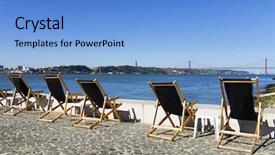  Presentation with europe - Audience pleasing presentation theme consisting of roadbridge - tejo river in lisbon portugal backdrop and a light blue colored foreground