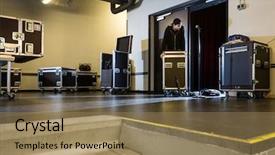  Presentation with stage - Presentation theme featuring roadie leaning on a flightcase background and a coral colored foreground