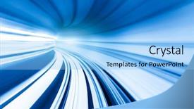  Presentation with train - Beautiful theme featuring roadlight gateway - abstract train moving in tunnel backdrop and a light blue colored foreground