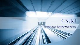  Presentation with moving fast train track - Slide set having roadlight gateway - abstract train moving in tunnel background and a  colored foreground