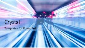  Presentation with train - Beautiful theme featuring roadlight gateway - abstract train moving backdrop and a light blue colored foreground