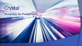  Presentation with moving fast train track - PPT layouts with roadlight gateway - abstract train moving background and a sky blue colored foreground