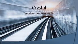  Presentation with metro rail - Presentation design enhanced with roadlight gateway - city metro rail motion blur background and a light blue colored foreground