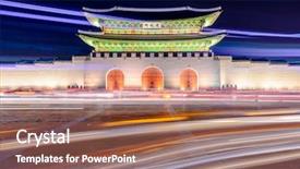  Presentation with traffic light - Colorful PPT layouts enhanced with roadlight gateway - gwanghwamun gate at gyeongbokgung palace backdrop and a tawny brown colored foreground