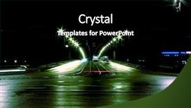  Presentation with traffic light - Presentation theme featuring roadlight gateway - night light and traffic background and a black colored foreground