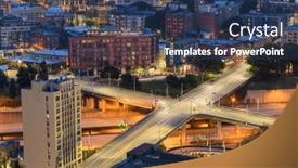  Presentation with seattle - Slide set featuring roads-and-buildings-in-downtown background and a ocean colored foreground