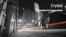  Presentation with chicago - Colorful presentation design enhanced with roads black white - one of bridge in downtown backdrop and a dark gray colored foreground