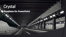  Presentation with tunnel - Cool new slide deck with roads black white - urban tunnel backdrop and a  colored foreground