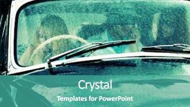  Presentation with driving - Cool new PPT theme with roads black white - young people driving retro car backdrop and a teal colored foreground