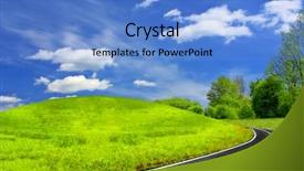  Presentation with road - Colorful PPT theme enhanced with roads blue colour - mountain road backdrop and a teal colored foreground