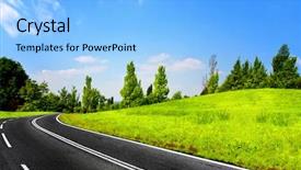  Presentation with rural india kerala travel - PPT theme consisting of roads blue colour - sunny travel background and a  colored foreground