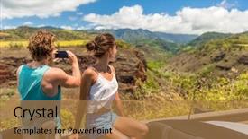  Presentation with road trip - Audience pleasing slide deck consisting of roads life - road trip vacation car couple backdrop and a coral colored foreground