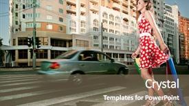  Presentation with city roads - PPT layouts featuring roads life people - beauty woman in the city background and a  colored foreground