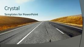  Presentation with blue line - Amazing theme having roads line - asphalt road and blue sky backdrop and a  colored foreground