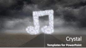  Presentation with note - Cool new presentation theme with roads outline - digital composite of musical note backdrop and a dark gray colored foreground