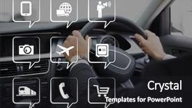  Presentation with phone - Amazing presentation theme having roads outline - phone icons against person backdrop and a dark gray colored foreground