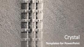  Presentation with tire - Slide deck consisting of roads outline - tire track on the beach background and a gray colored foreground