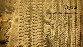  Presentation with tyre - PPT theme featuring roads outline - tyre tracks background and a gold colored foreground