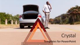  Presentation with driver - Presentation design consisting of roadside - african male driver calling background and a coral colored foreground