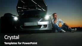  Presentation with night highway accidents - Presentation design consisting of roadside - car broke down background and a dark gray colored foreground