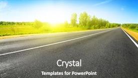  Presentation with asphalt road - Cool new theme with winter decoration between lighting backdrop and a soft green colored foreground