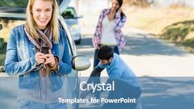  Presentation with roadside - Presentation consisting of roadside - puncture wheel man changing tire background and a teal colored foreground