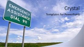  Presentation with 911 emergency - PPT layouts enhanced with roadside assistance - low-angle view of a sign background and a  colored foreground