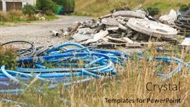  Presentation with roadside - Slide set featuring roadside-dumping-of-construction-debris background and a coral colored foreground