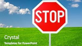  Presentation with roadside - Presentation design consisting of roadside red stop sign background and a shamrock green colored foreground