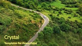  Presentation with road safety - Cool new presentation theme with roadside safety - mountain road backdrop and a tawny brown colored foreground